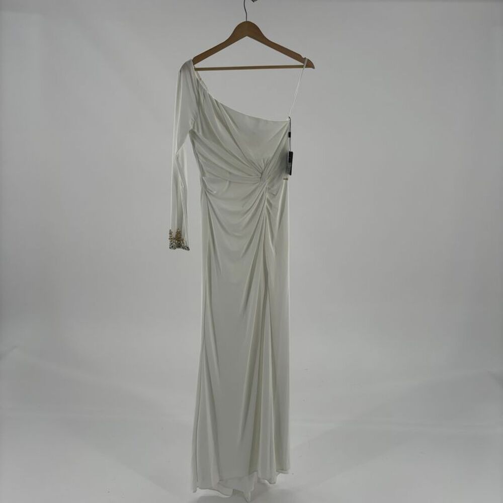 Mac Duggal Beaded Cuff Side Twist Gown